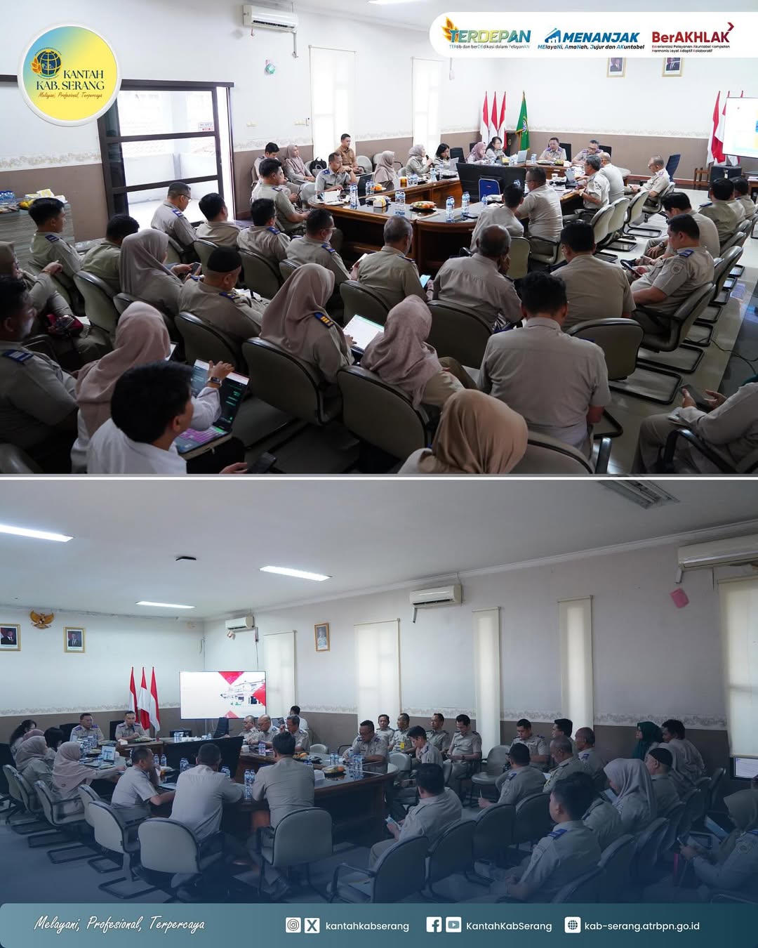 Monitoring dan Evaluasi (Monev) terhadap penyelenggaraan pelayanan pertanahan di Kantor Pertanahan Kabupaten Serang oleh Kanwil BPN Provinsi Banten