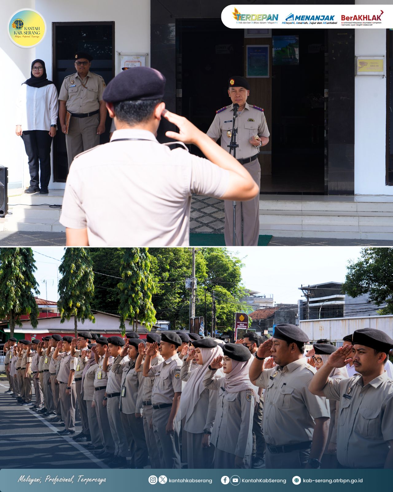 Kantor Pertanahan Kabupaten Serang melaksanakan kegiatan apel pagi