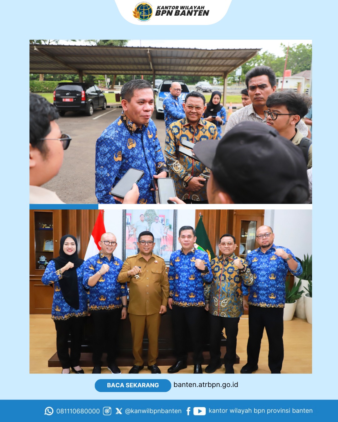 TRANSISI KEPEMIMPINAN BPN BANTEN KAKANWIL TEMUI GUBERNUR BANTEN 