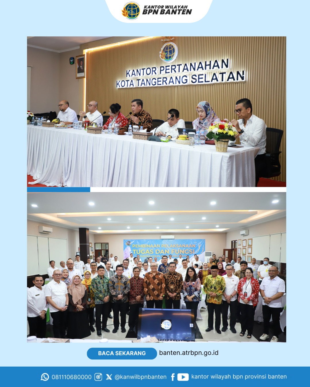 pembinaan pelaksanaan tugas dan fungsi di lingkungan Kantor Wilayah BPN Provinsi Banten